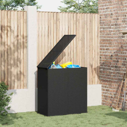 Garden Cushion Box PE Rattan Black 100 cm 103.5 cm 49 cm