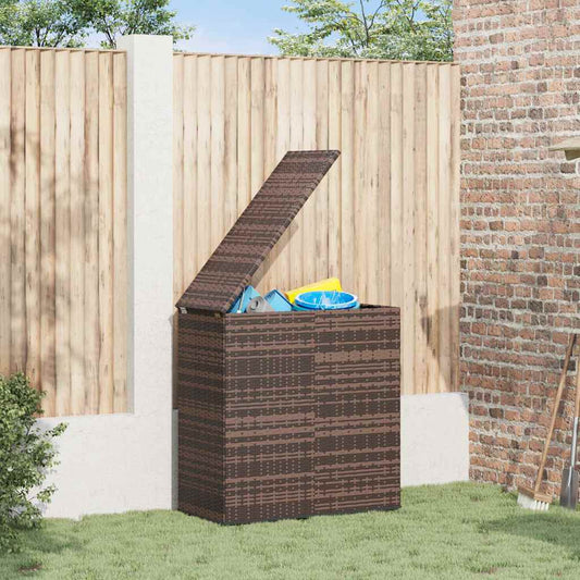 Garden Cushion Box PE Rattan Brown 100 cm 103.5 cm 49 cm