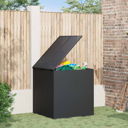 Garden Cushion Box PE Rattan Black 100 cm 104 cm 97.5 cm