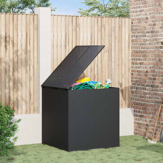 Garden Cushion Box PE Rattan Black 100 cm 104 cm 97.5 cm