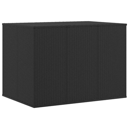 vidaXL Garden Cushion Box PE Rattan 145x100x103 cm Black 2