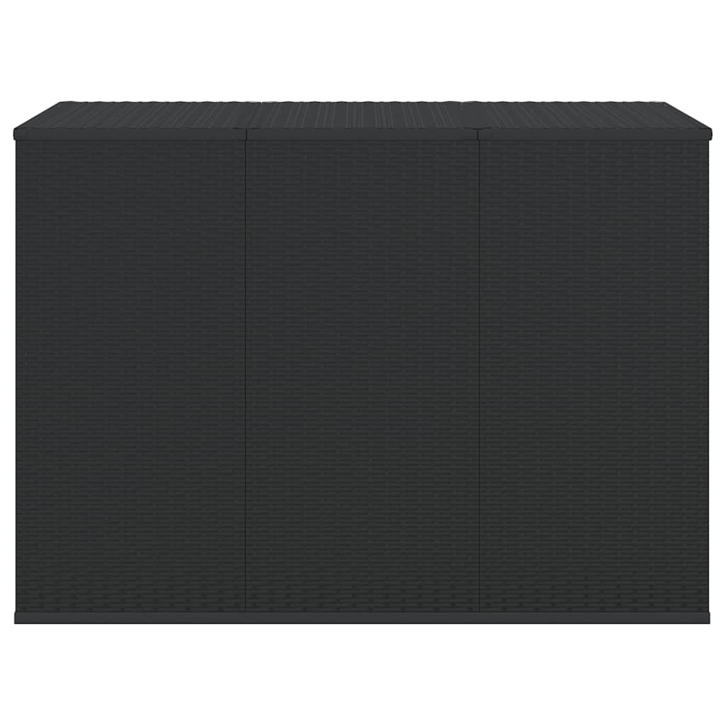 vidaXL Garden Cushion Box PE Rattan 145x100x103 cm Black 3