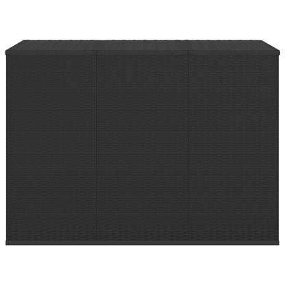 vidaXL Garden Cushion Box PE Rattan 145x100x103 cm Black 3