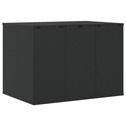vidaXL Garden Cushion Box PE Rattan 145x100x103 cm Black 6