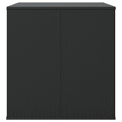 Garden Cushion Box PE Rattan Black 145 cm 103 cm 100 cm