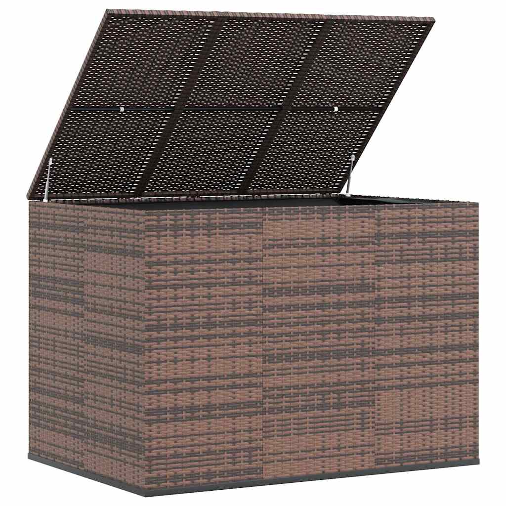vidaXL Garden Cushion Box PE Rattan 145x100x103 cm Brown 4