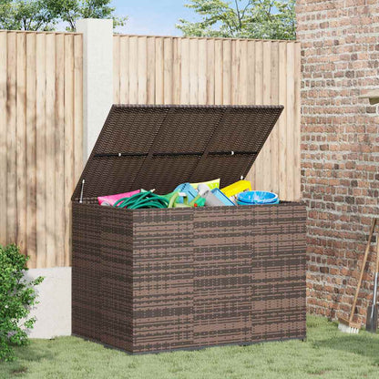 vidaXL Garden Cushion Box PE Rattan 145x100x103 cm Brown 1