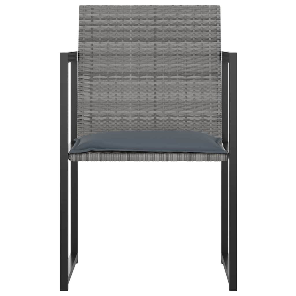 vidaXL 5 Piece Outdoor Dining Set with Cushions Poly Rattan Grey 4