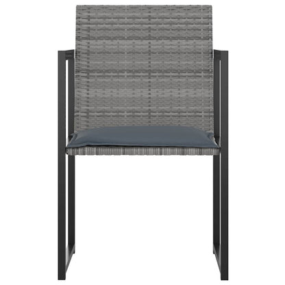 vidaXL 5 Piece Outdoor Dining Set with Cushions Poly Rattan Grey 4