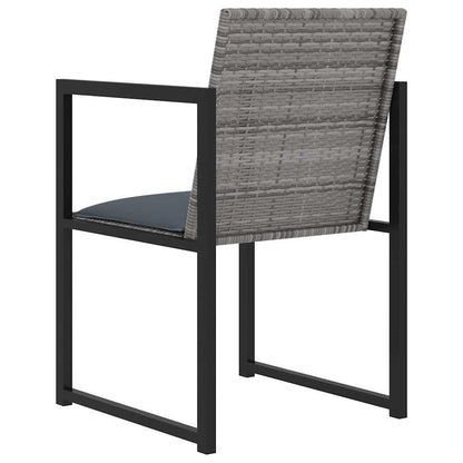 vidaXL 5 Piece Outdoor Dining Set with Cushions Poly Rattan Grey 5
