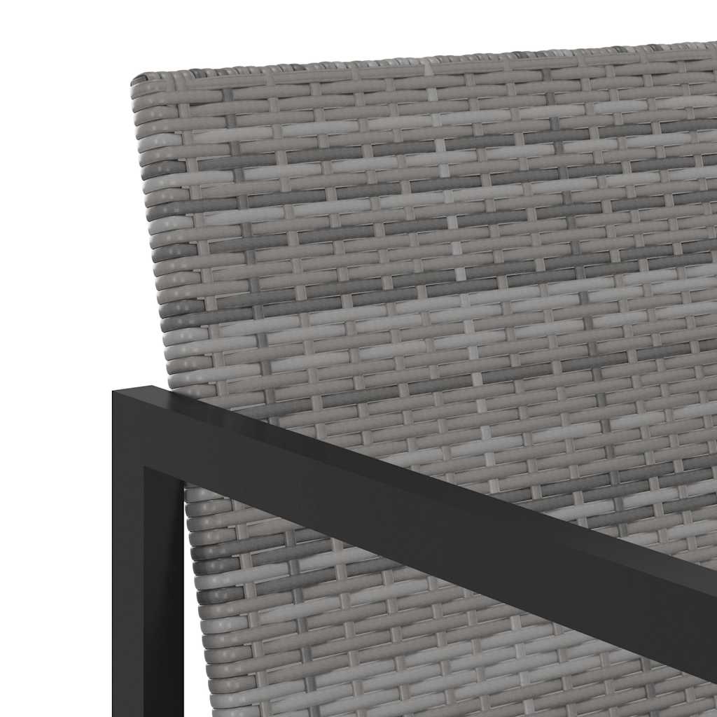 vidaXL 5 Piece Outdoor Dining Set with Cushions Poly Rattan Grey 6
