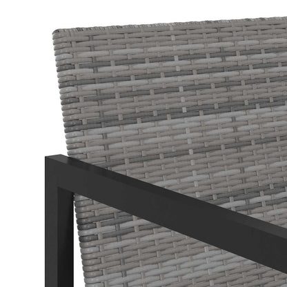 vidaXL 5 Piece Outdoor Dining Set with Cushions Poly Rattan Grey 6