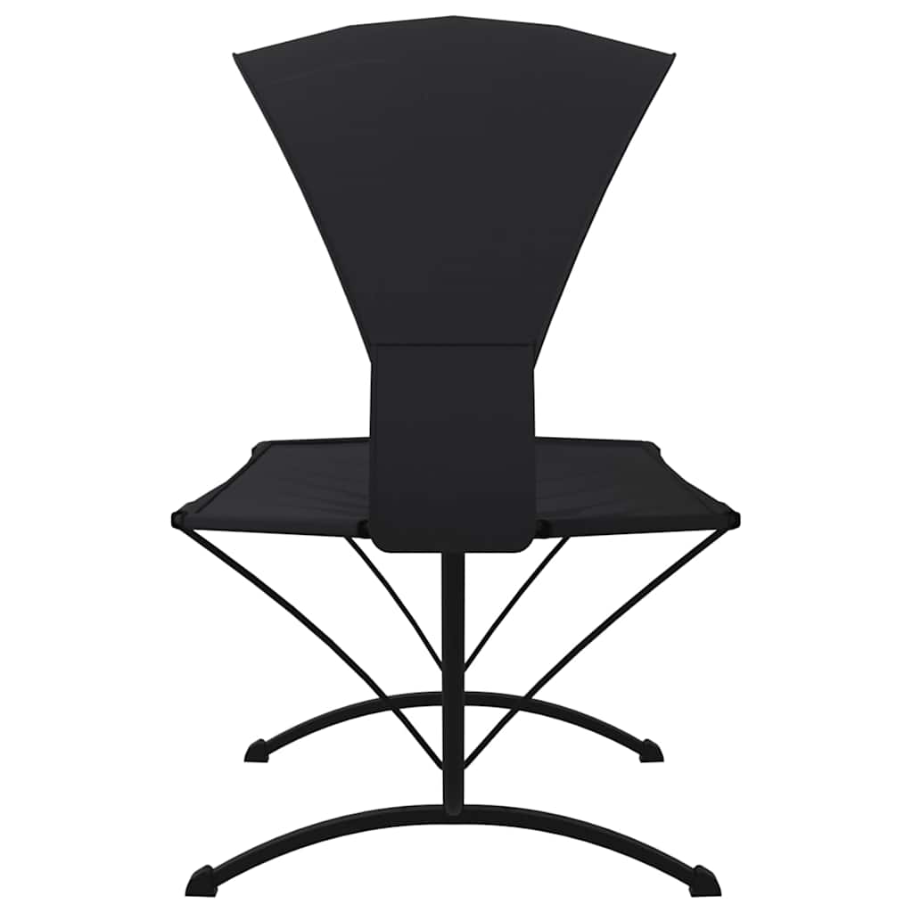 Outdoor Lounge Bed with Canopy Steel and Oxford Fabric Black