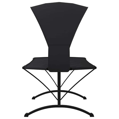 Outdoor Lounge Bed with Canopy Steel and Oxford Fabric Black