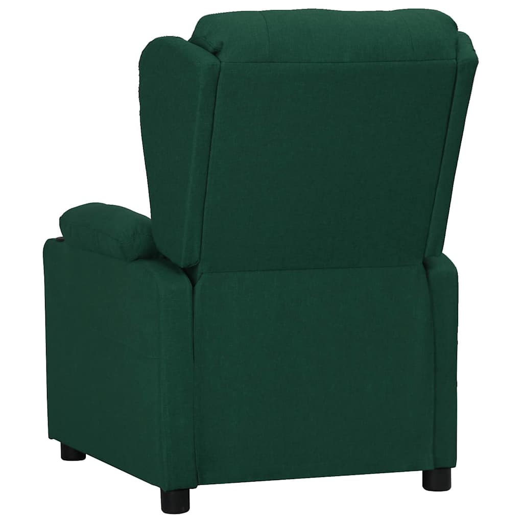 vidaXL Recliner Chair Dark Green Fabric 3