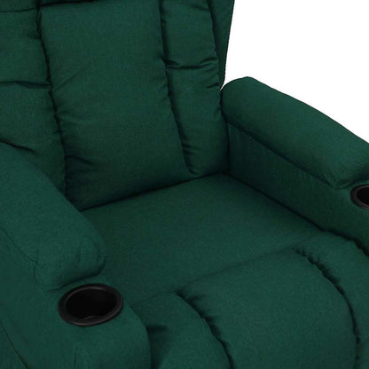 vidaXL Recliner Chair Dark Green Fabric 4