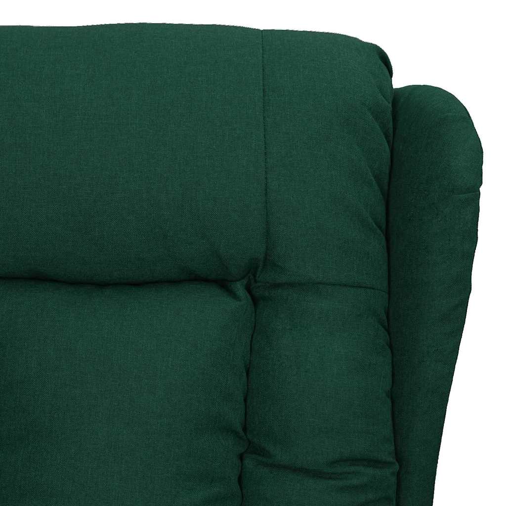 vidaXL Recliner Chair Dark Green Fabric 5