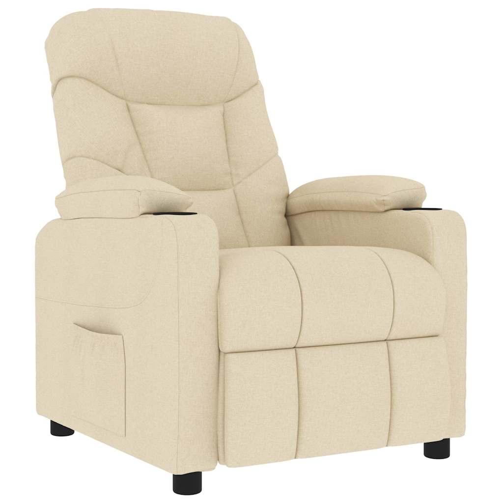 vidaXL Massage Chair Cream Fabric 2