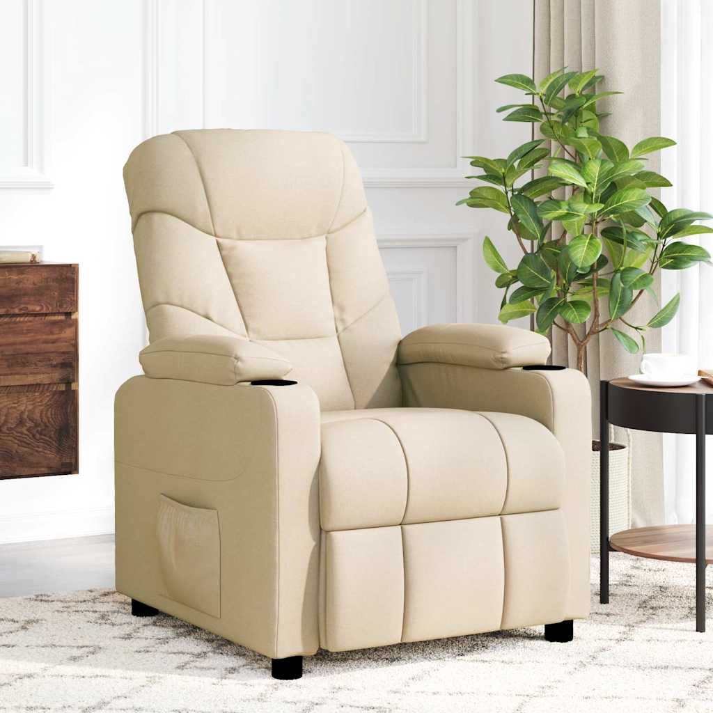 vidaXL Massage Chair Cream Fabric 1