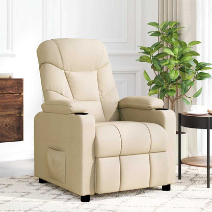 vidaXL Massage Chair Cream Fabric 1