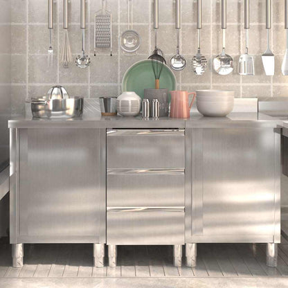 vidaXL Commercial Kitchen Cabinets Stainless Steel