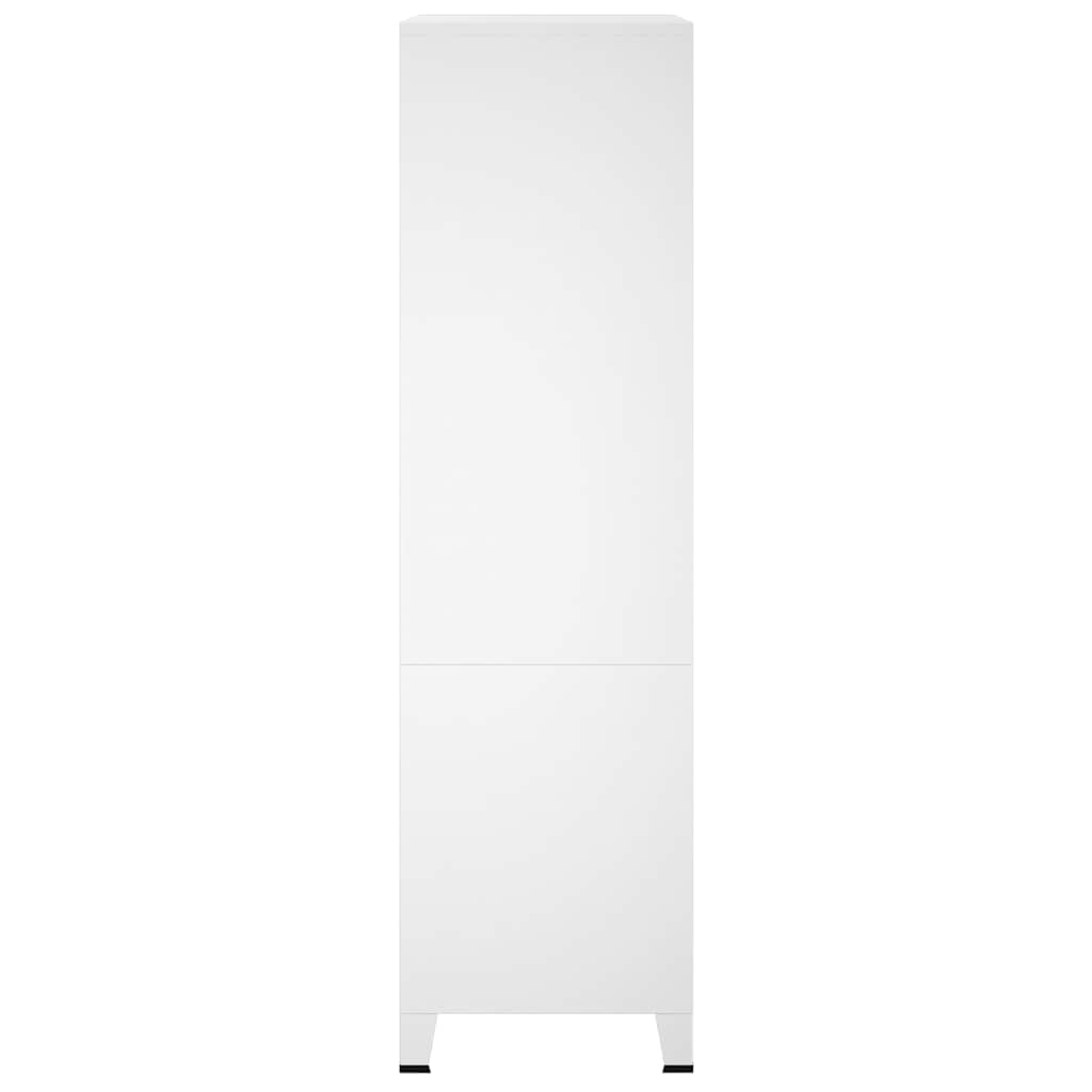 339614 vidaXL Industrial Wardrobe White 90x50x180 cm Metal 5