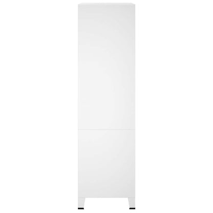 339614 vidaXL Industrial Wardrobe White 90x50x180 cm Metal 5