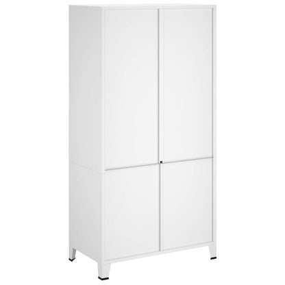 339614 vidaXL Industrial Wardrobe White 90x50x180 cm Metal 3
