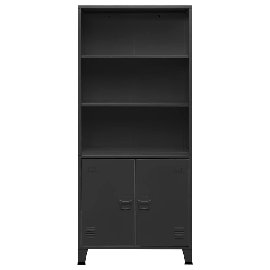 vidaXL Industrial Bookshelf Anthracite 80x32x180 cm Steel 2