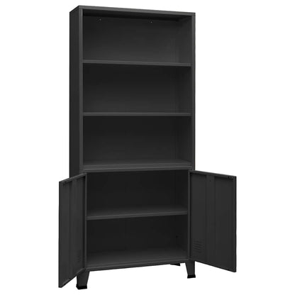 vidaXL Industrial Bookshelf Anthracite 80x32x180 cm Steel 3