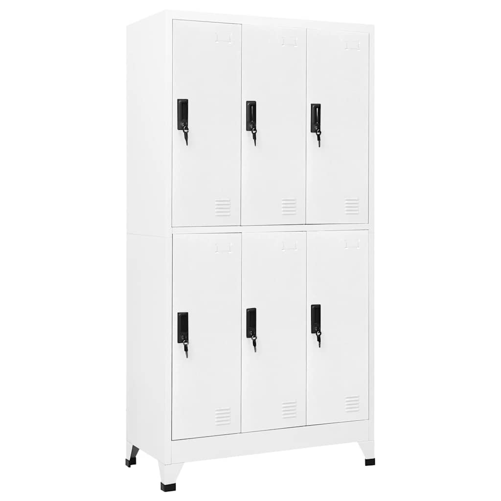 vidaXL Locker Cabinet White 90x45x180 cm Steel 1