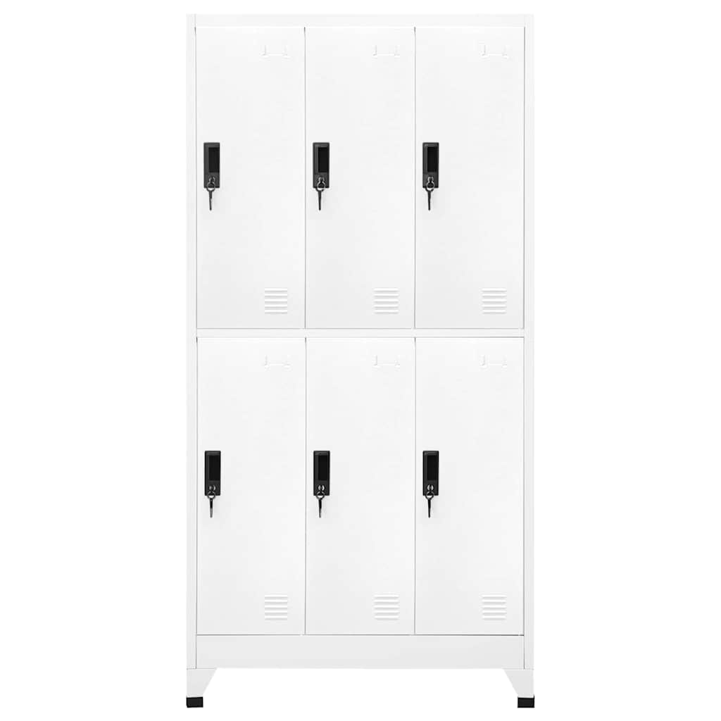 vidaXL Locker Cabinet White 90x45x180 cm Steel 2