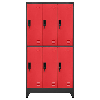 vidaXL Locker Cabinet | Anthracite and Red | Steel | Standard | Locker Cabinet 2