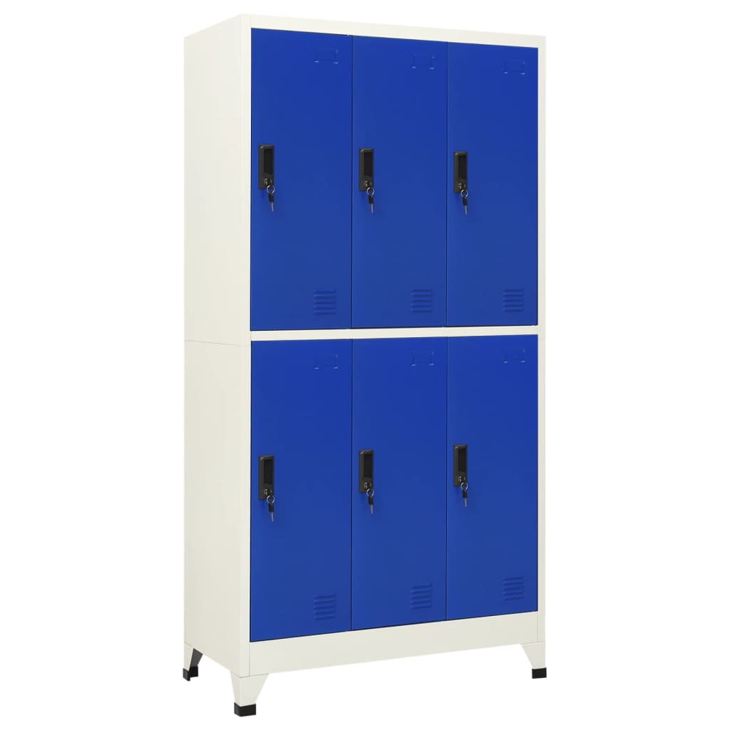 vidaXL Locker Cabinet Grey and Blue 90x45x180 cm Steel 1