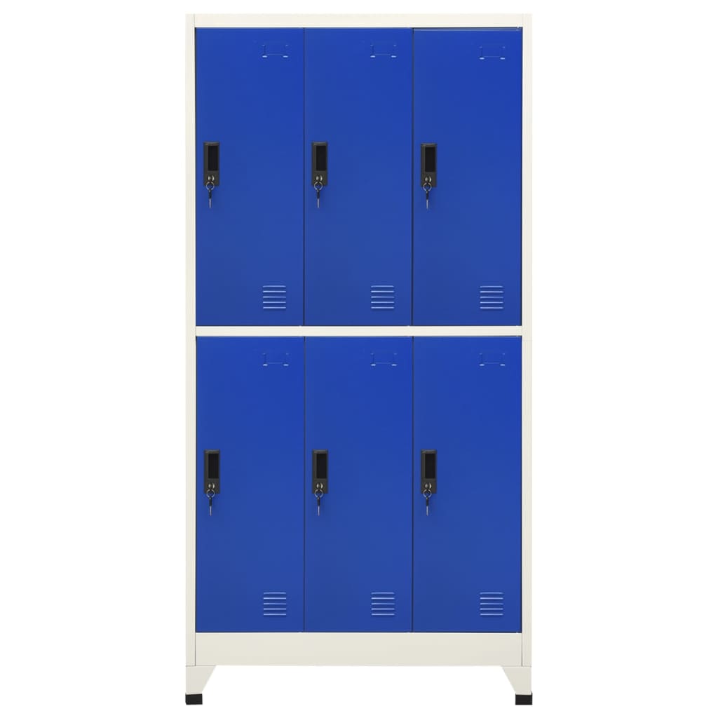 vidaXL Locker Cabinet Grey and Blue 90x45x180 cm Steel 2