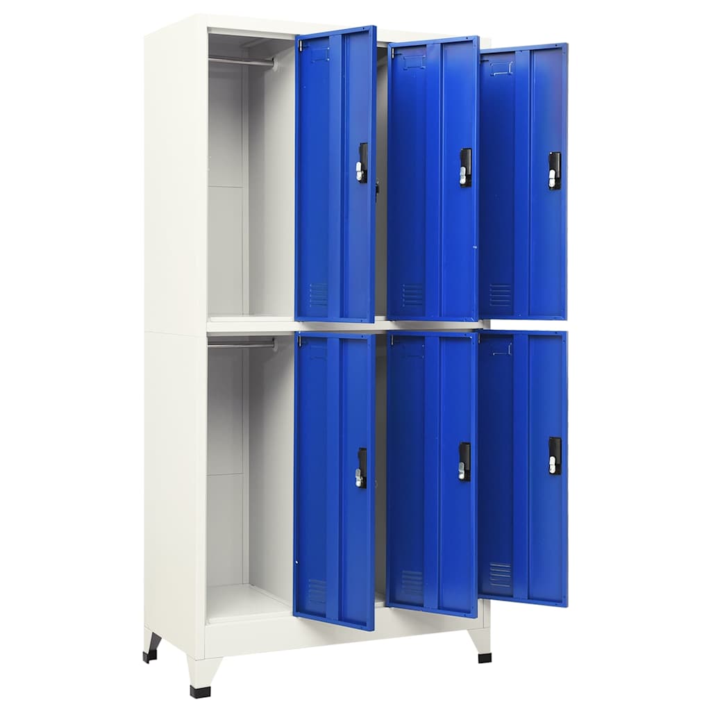 vidaXL Locker Cabinet Grey and Blue 90x45x180 cm Steel 5