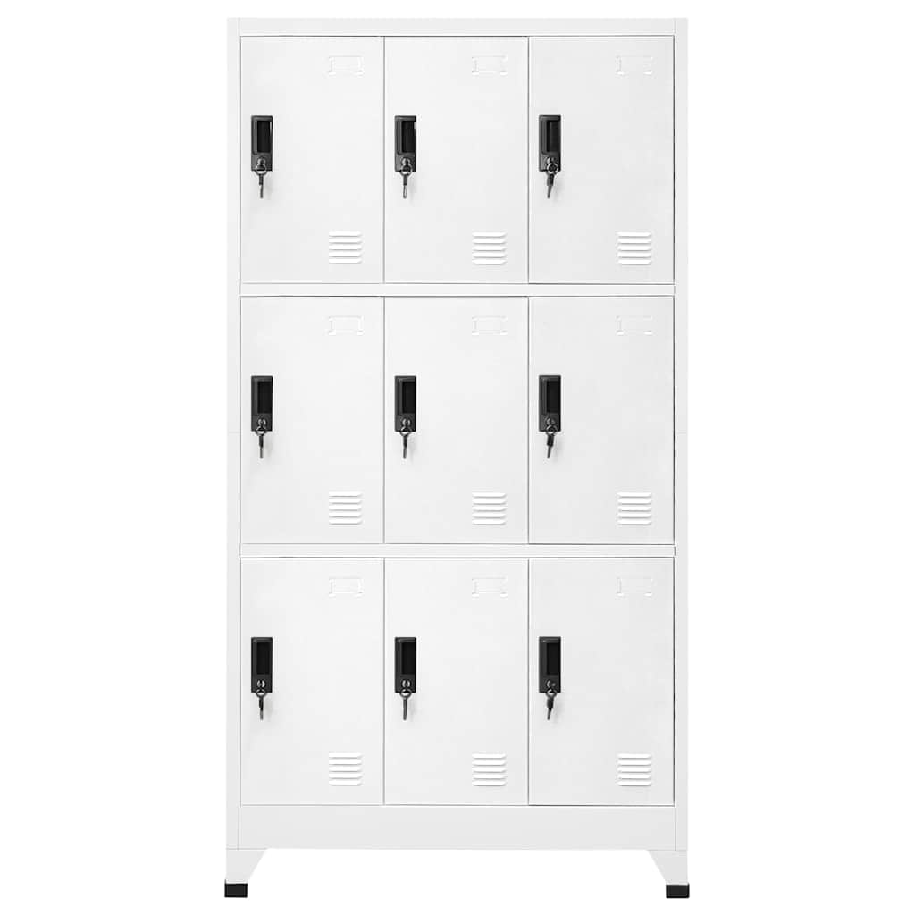 vidaXL Locker Cabinet White 90x45x180 cm Steel 2