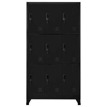 vidaXL Locker Cabinet Black 90x45x180 cm Steel 2