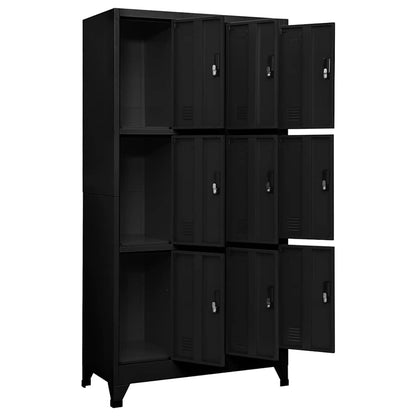 vidaXL Locker Cabinet Black 90x45x180 cm Steel 3