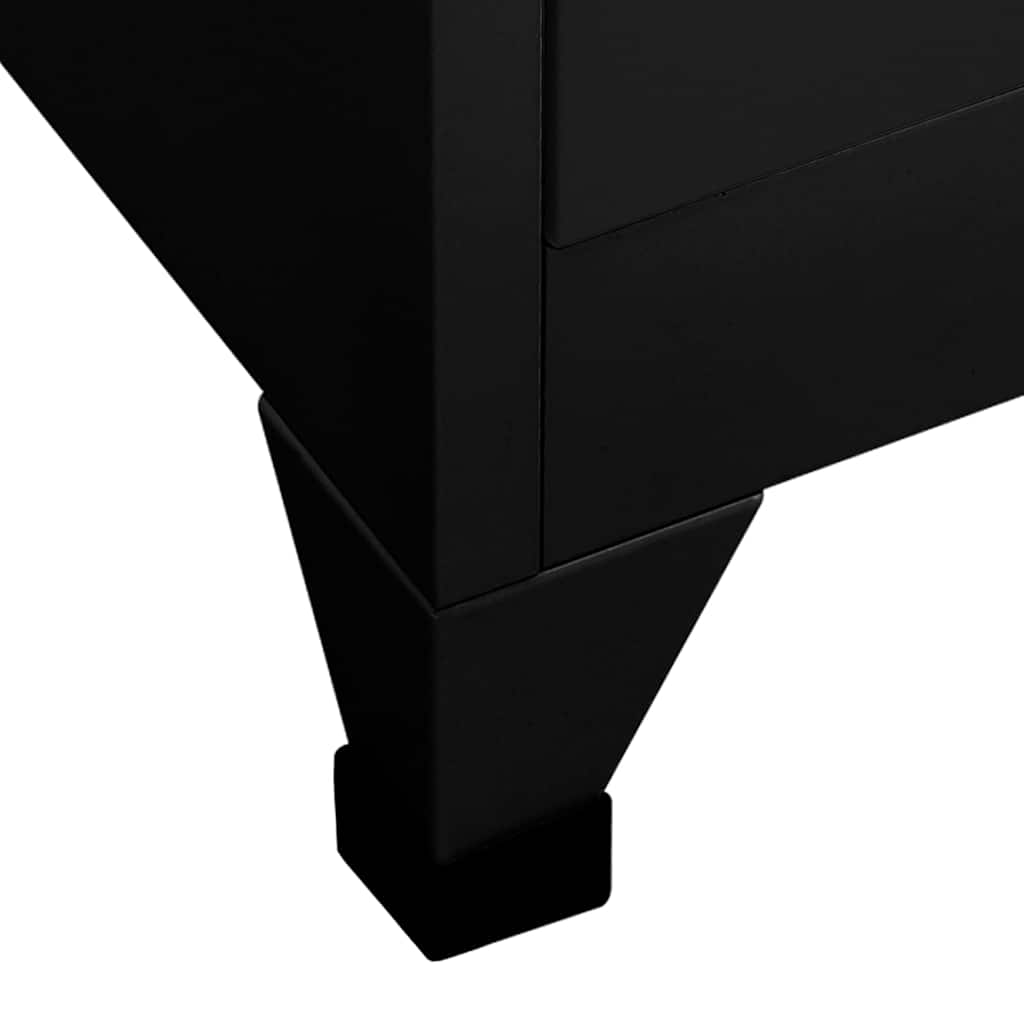 vidaXL Locker Cabinet Black 90x45x180 cm Steel 6