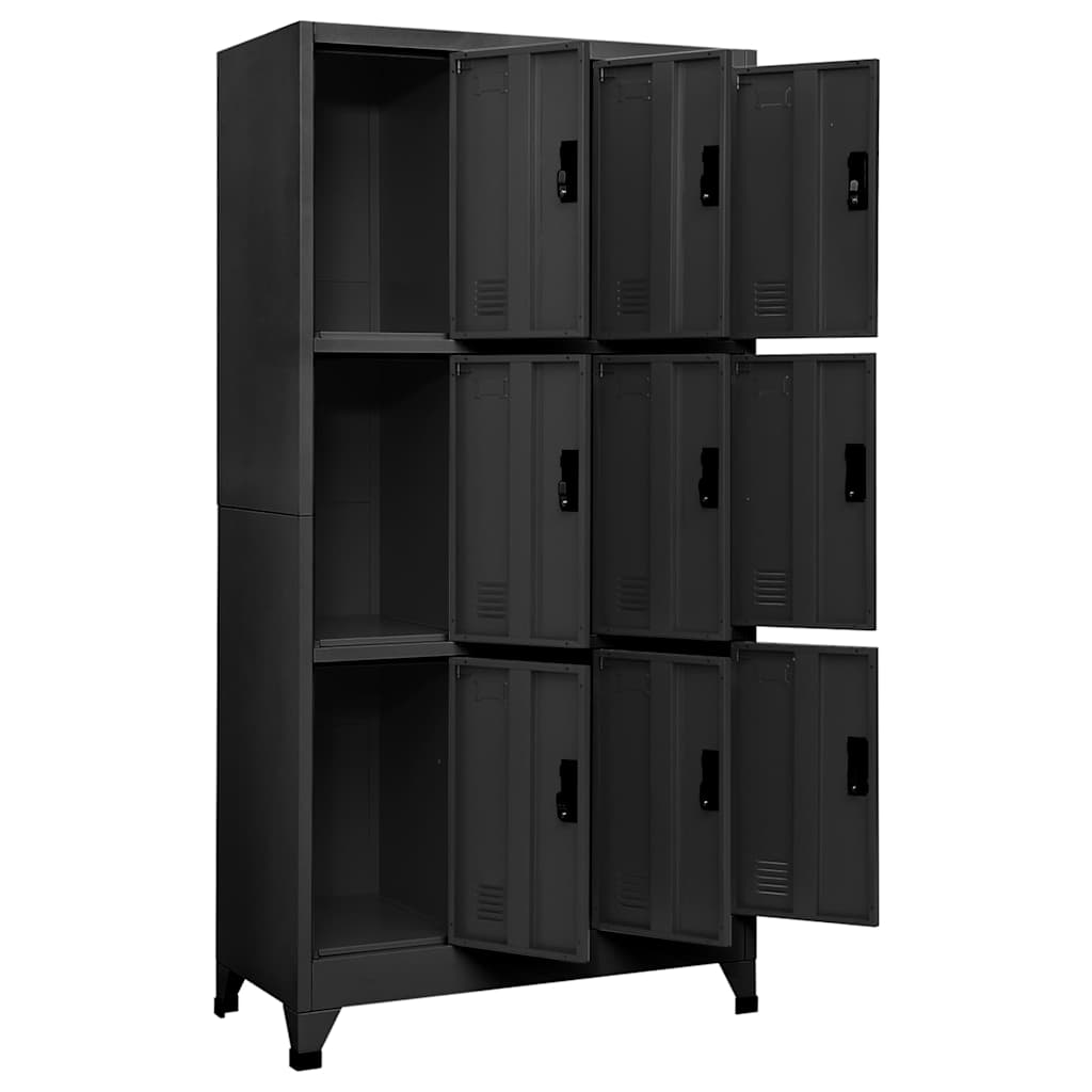 vidaXL Locker Cabinet Anthracite 90x45x180 cm Steel 3