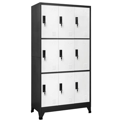 vidaXL Locker Cabinet Anthracite and White 90x45x180 cm Steel 1