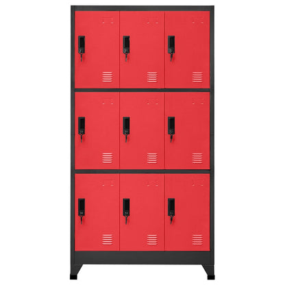 vidaXL Locker Cabinet Anthracite and Red 90x45x180 cm Steel 2