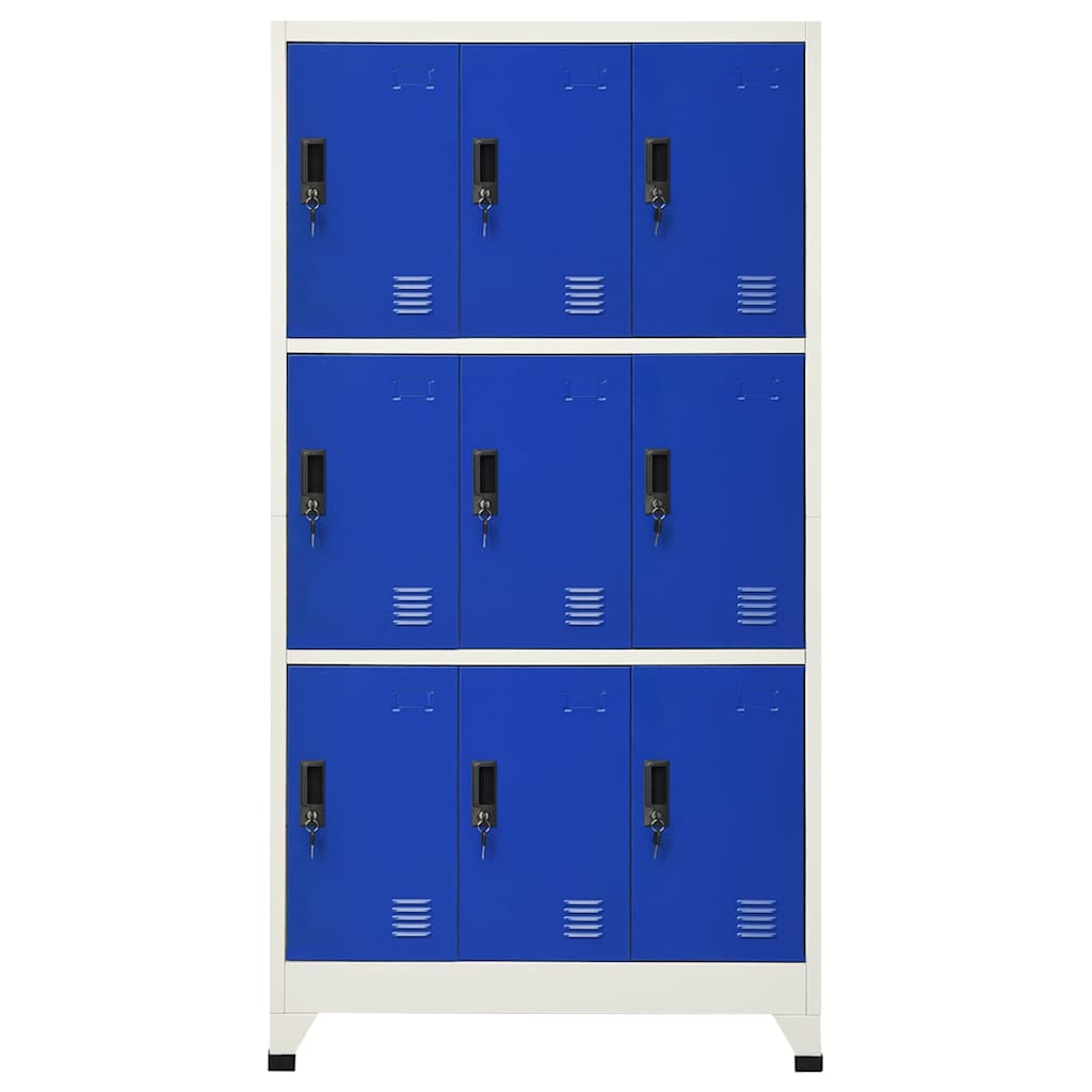 vidaXL Locker Cabinet Grey and Blue 90x45x180 cm Steel 2