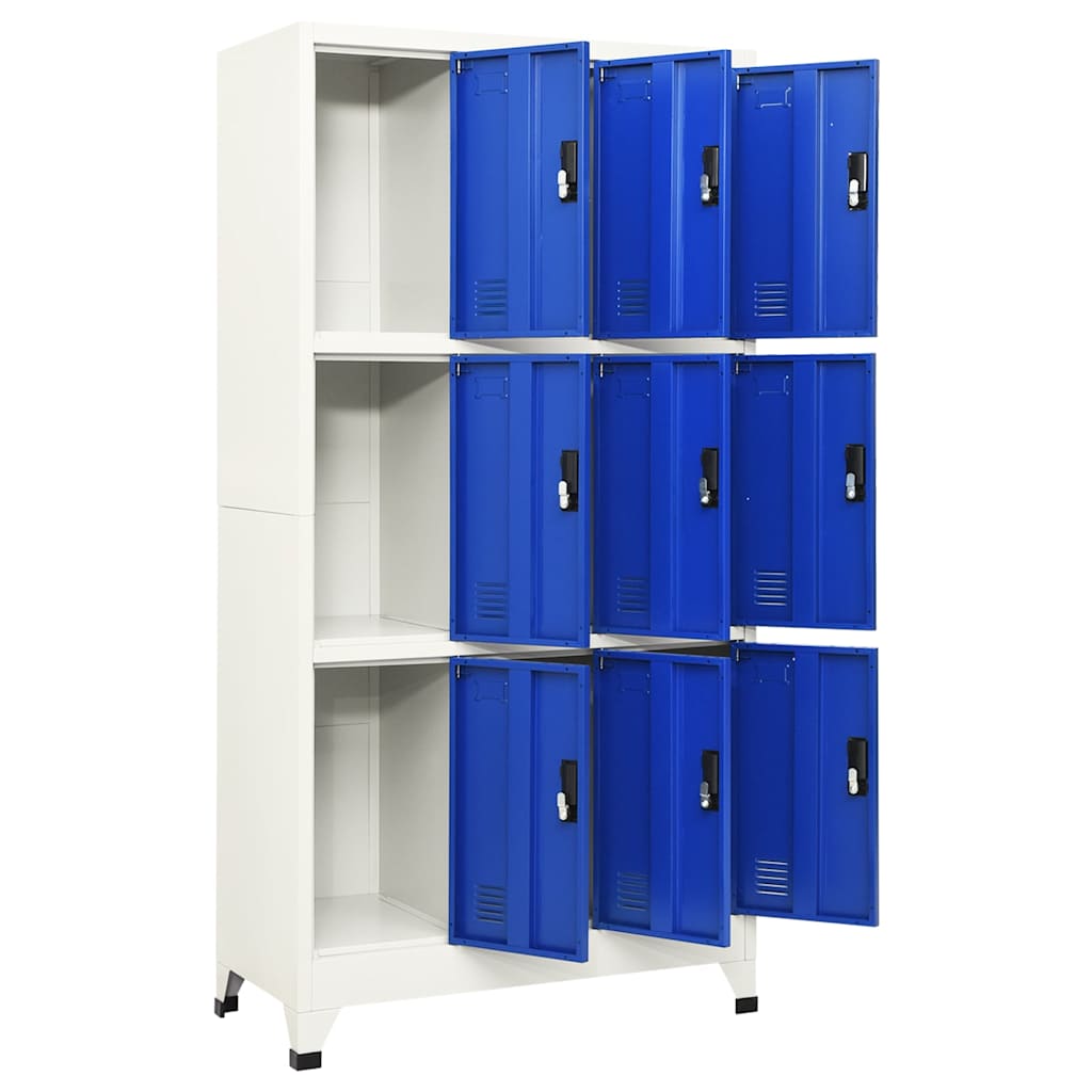 vidaXL Locker Cabinet Grey and Blue 90x45x180 cm Steel 3