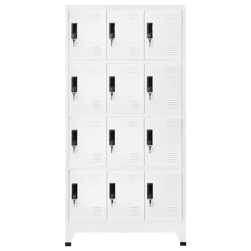 vidaXL Locker Cabinet White 90x45x180 cm Steel 2