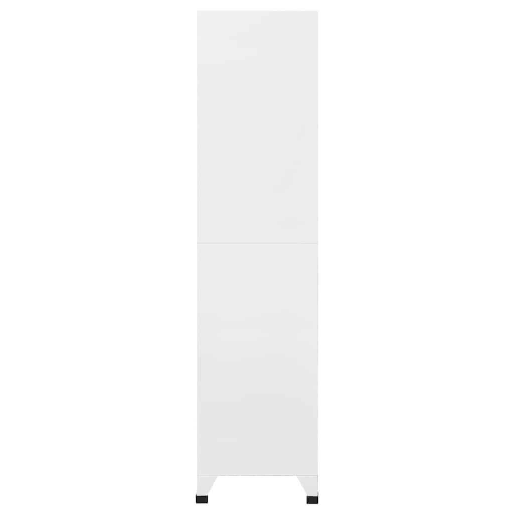 vidaXL Locker Cabinet White 90x45x180 cm Steel 5