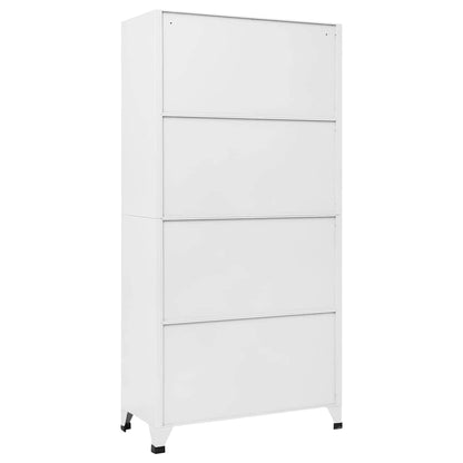 vidaXL Locker Cabinet White 90x45x180 cm Steel 4
