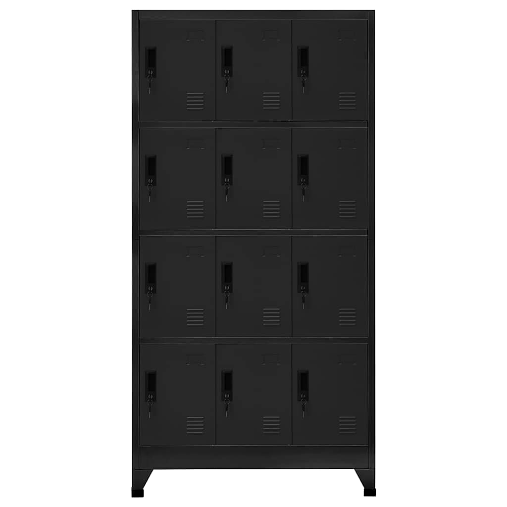 vidaXL Locker Cabinet Black 90x45x180 cm Steel 2