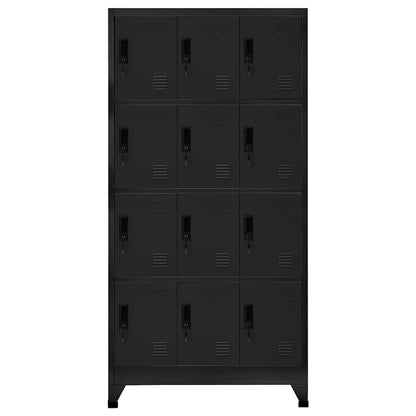 vidaXL Locker Cabinet Black 90x45x180 cm Steel 2
